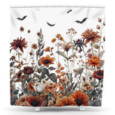 Lofaris Halloween Bats Colorful Wildflower Shower Curtain